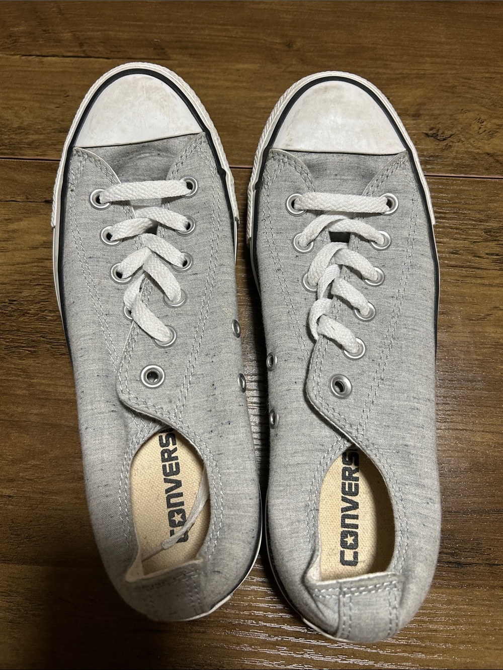 Converse Low-Top Canvas Sneakers in Light Gray and White